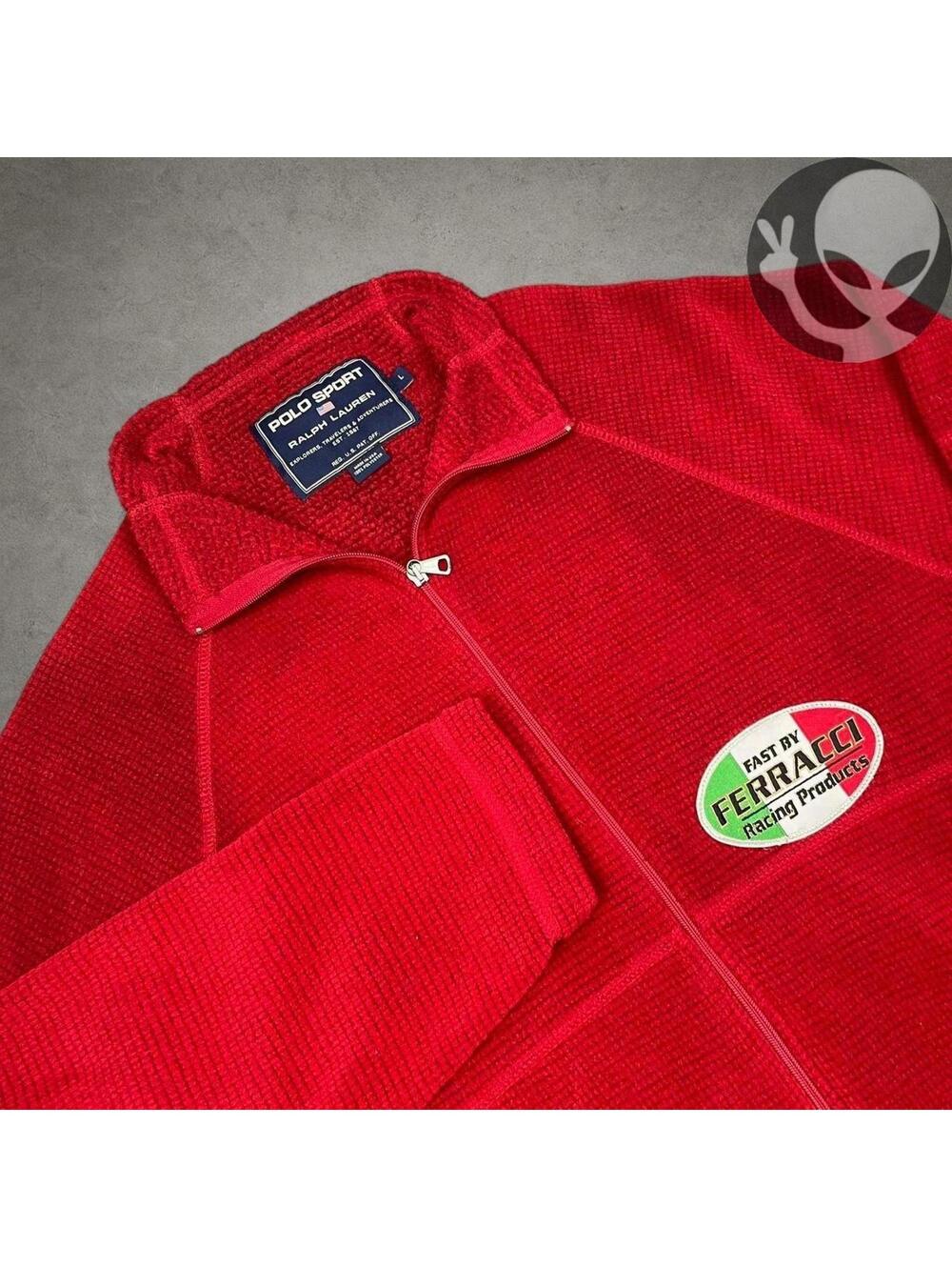 Vintage Polo Sport Ralph Lauren "Fast by Ferracci" Waffle Fleece Large USA
